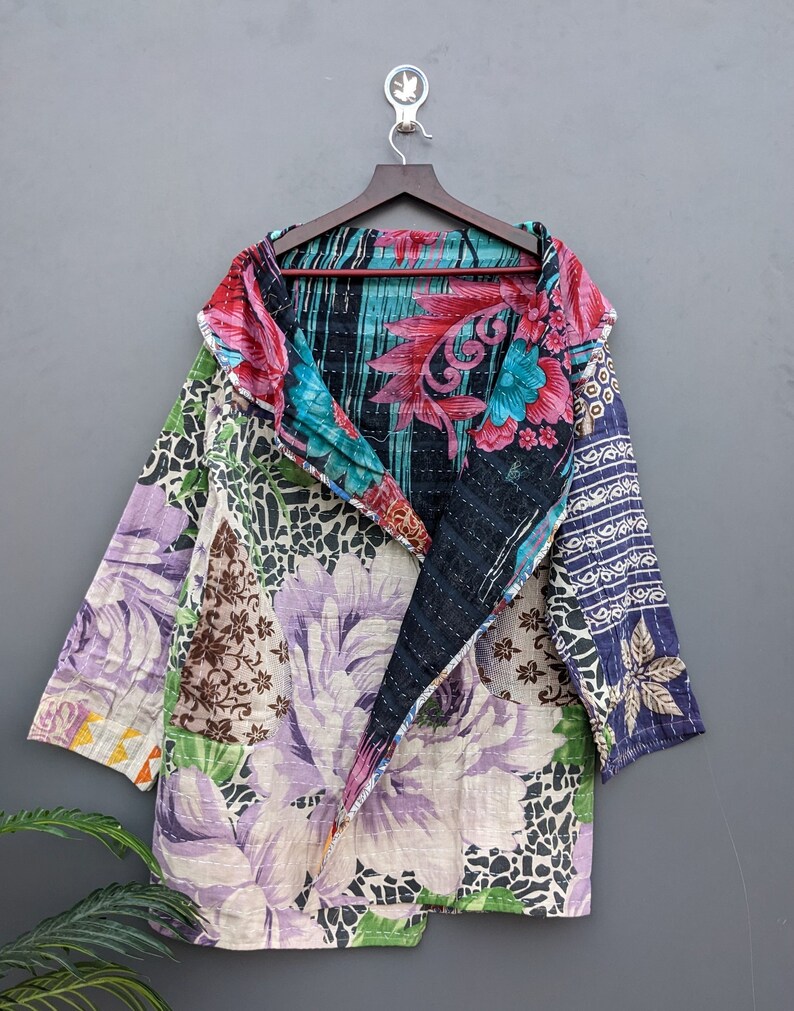 Cotton Quilted Kantha Jacket Ladies Winter Jacket Etsy