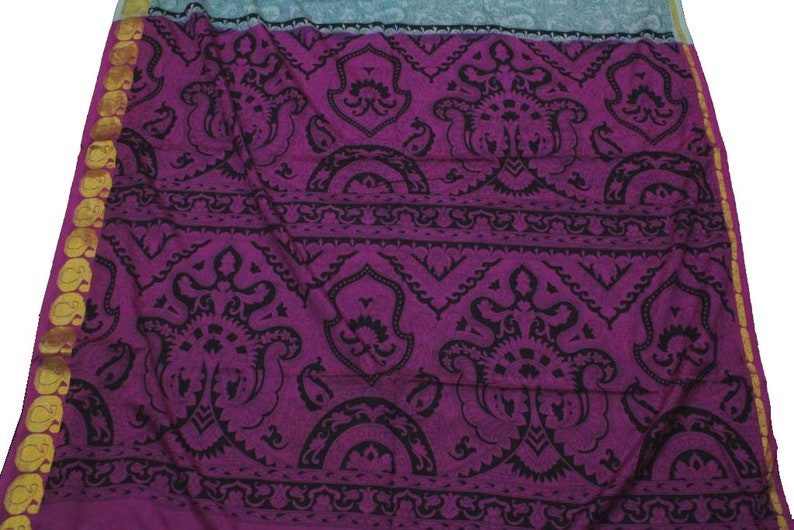 Indian Traditional Sari Vintage Floral Silk Sari 5 Yard Women/'s Garment Silk Saree Fabric Long Vintage Silk Sari Fabric Floral Saree #N60