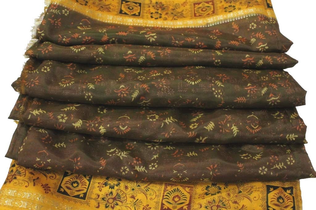 Indian Traditional Sari Vintage Floral Silk Sari 5 Yard | Etsy