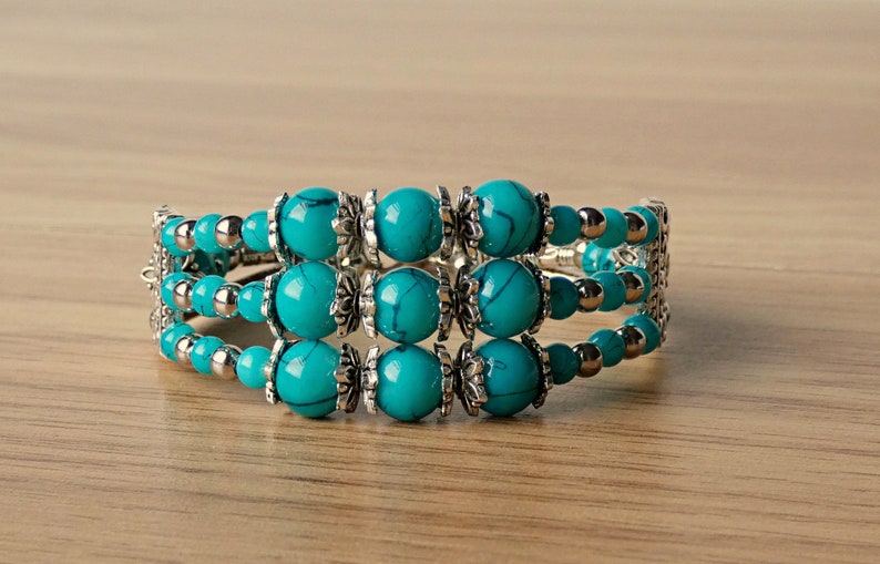 available in white and turquoise Handmade beaded Afghan bracelet. Original AfghanPak tribal ethnic boho jewellery