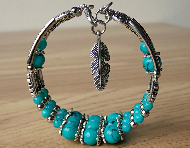 available in white and turquoise Handmade beaded Afghan bracelet. Original AfghanPak tribal ethnic boho jewellery