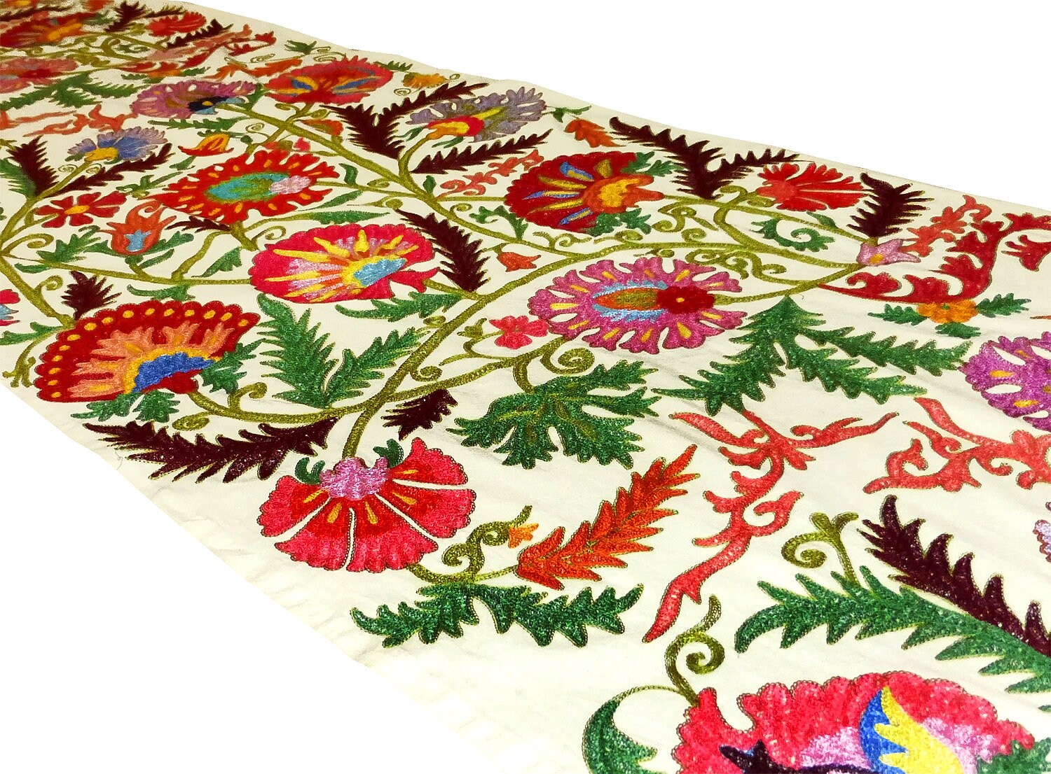 Original Uzbek Silk Embroidery Ottoman Turkish Suzani Fabric Etsy