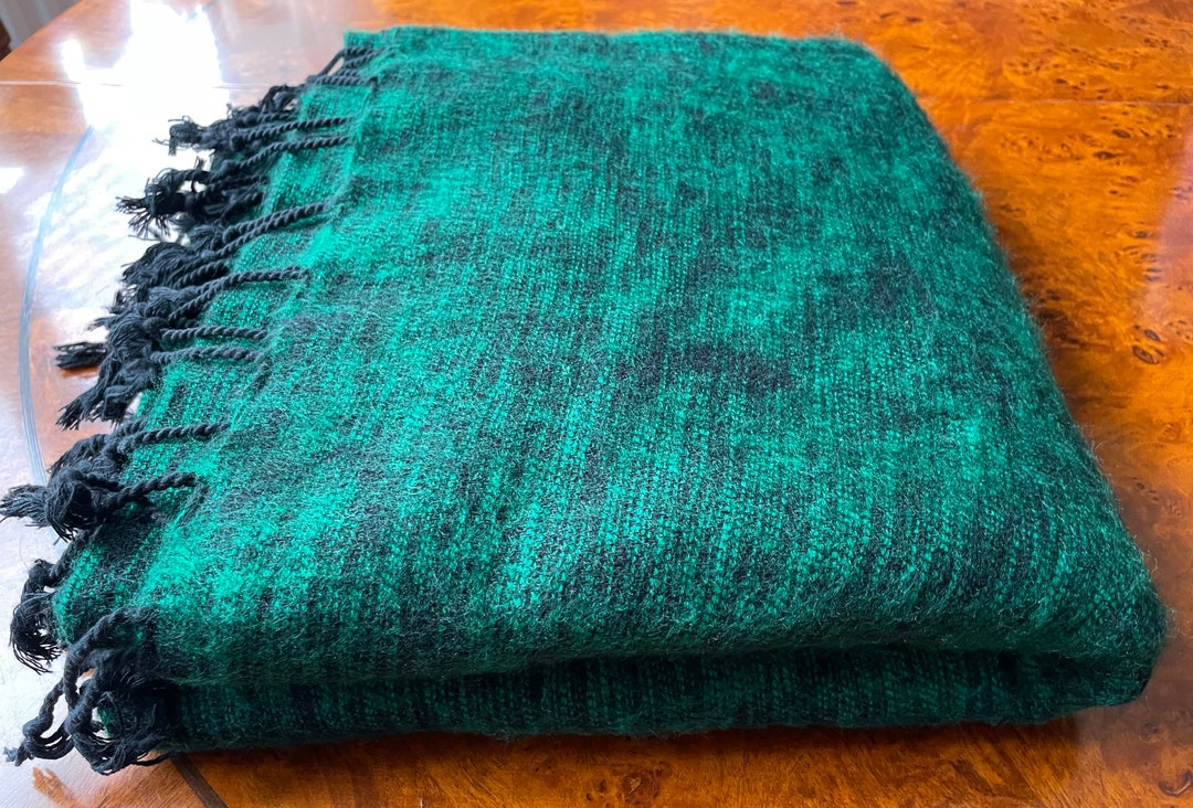 Hand Loomed Yak Wool / Cotton Blend Shawl Blanket Throw Made in