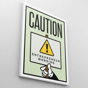 Impressão em tela de empreendedor, decoração motivacional para escritório com citações inspiradoras