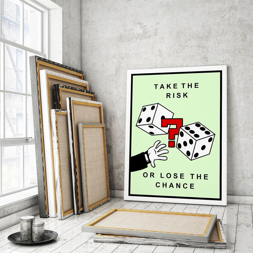 Taking Risks Art Take the Risk Quote Wall Art Canvas Print Office Decor / Entrepreneur ...