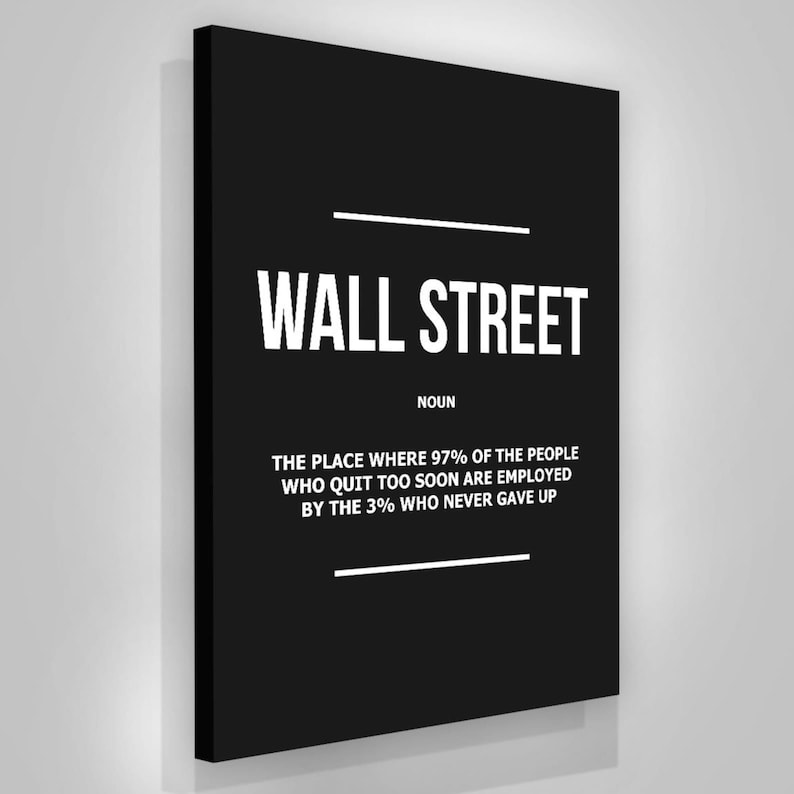 Wall Street Definition Art Office Decor Wall St Noun Forex Etsy