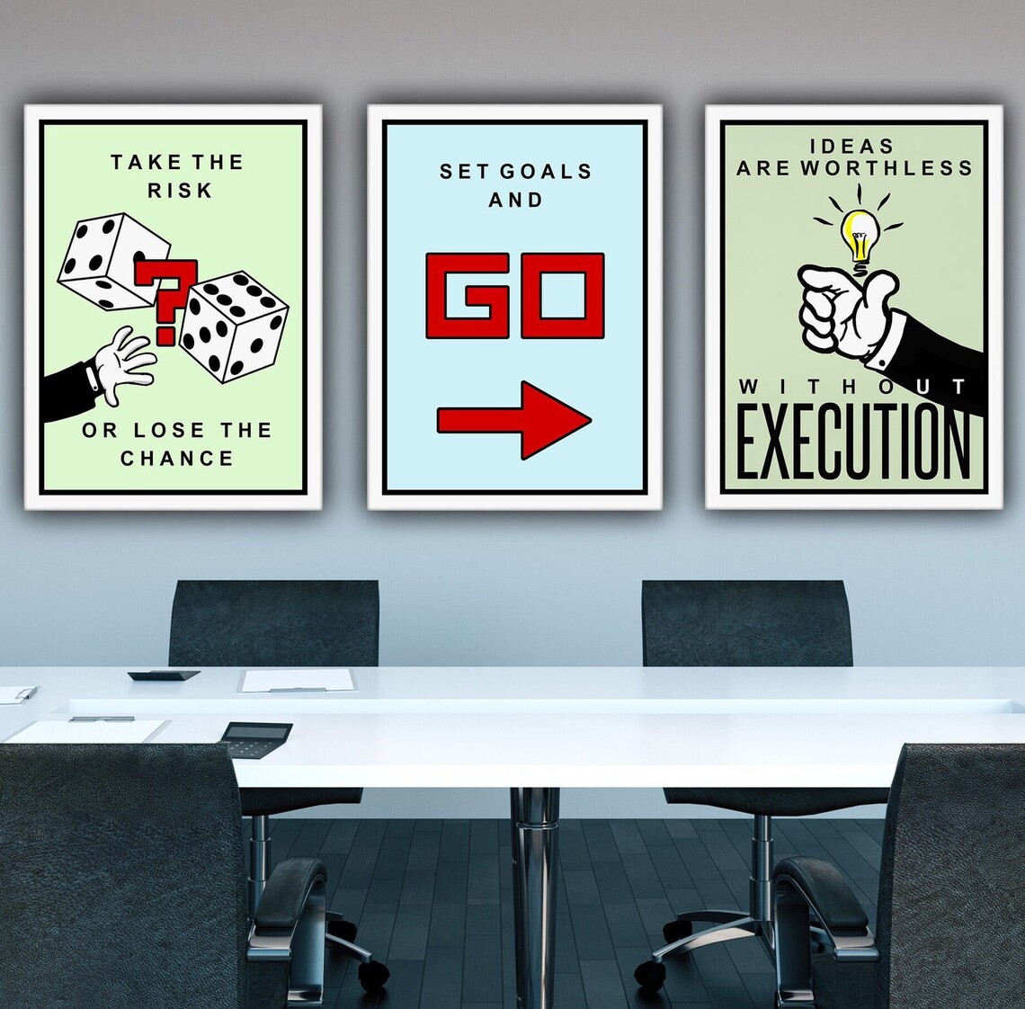 3 Pieces Motivational Wall Art Canvas Prints / Office Decor / - Etsy
