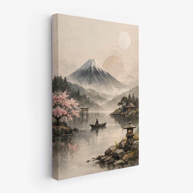 Japanese Landscape Wall Art Mount Fuji Print, Zen Japan Poster ...