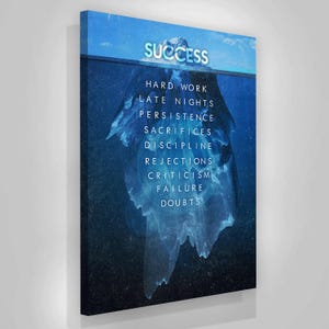 Iceberg Success Canvas Print  Motivational Wall Art for Entrepreneurs  Modern Inspirational Office Decor