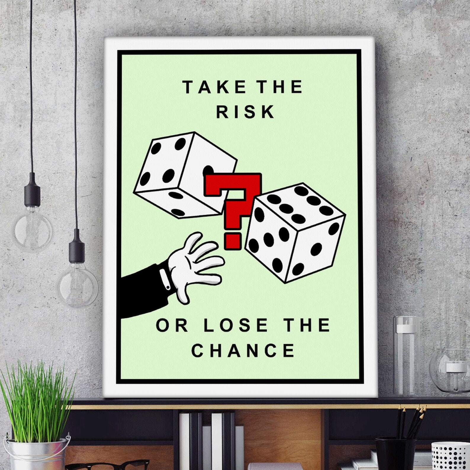 Taking Risks Art Giclée Take The Risk Quote Wall Art Canvas Print Office Decor ...