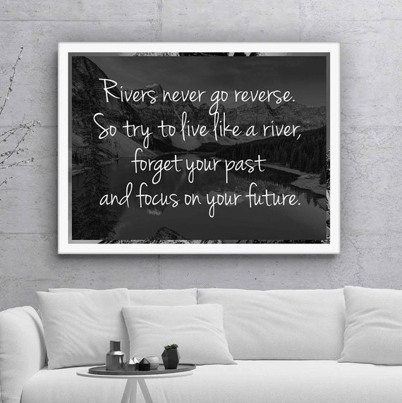 Wall Decor Living Room Quote Canvas Print Life Quote Home Wall Office Decor Modern Art Sign Bedroom Positive Quotes Gift Decoration River