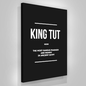 King Tut Canvas Print  Ancient Egypt Wall Art  Pharaoh Home Decor Gift