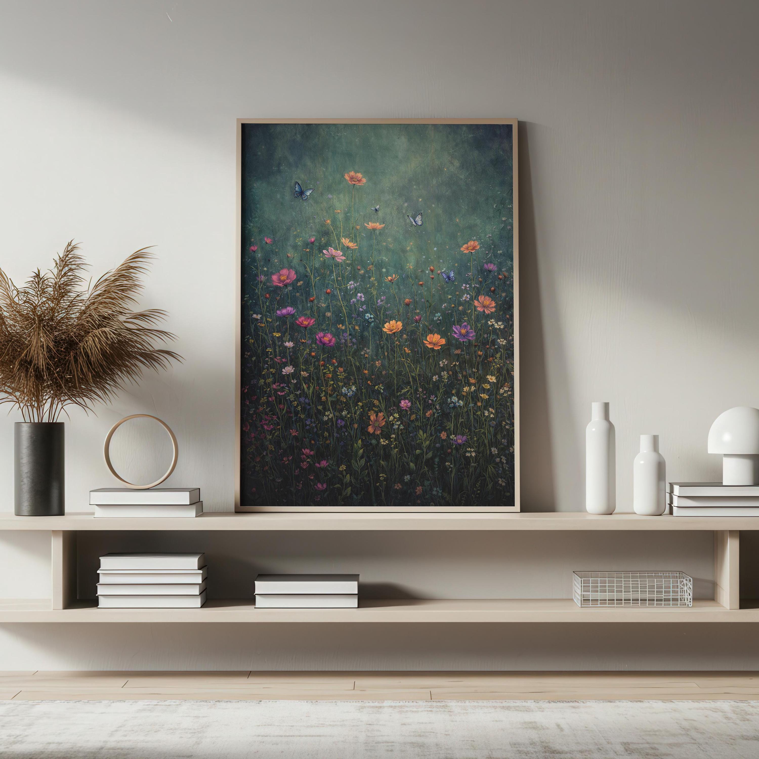 Wildflower Meadow Wall Art Printable, Botanical Floral Art, Butterfly ...