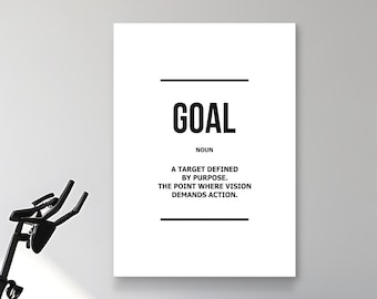 Goal Definition Wall Art | Athlete Motivation Poster | Minimalist Gym Canvas Print | Sports Mindset Decor | Fitness Inspirational Art