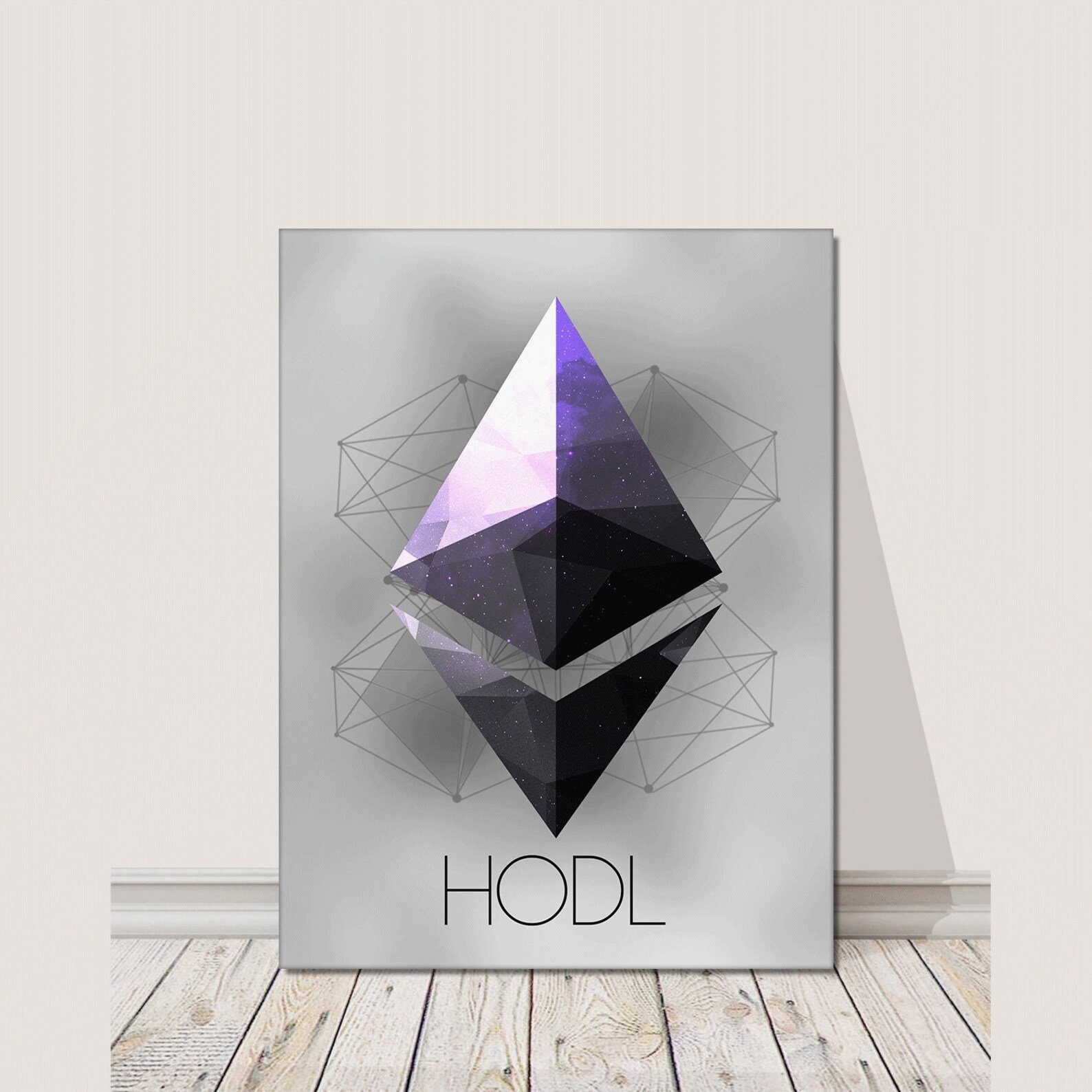 Ethereum Wall Canvas Print Trader Hodl Crypto Office Decor Modern Art Eth  Home Inspiration Decoration Motivation Cryptocurrency Pop Arts - Etsy