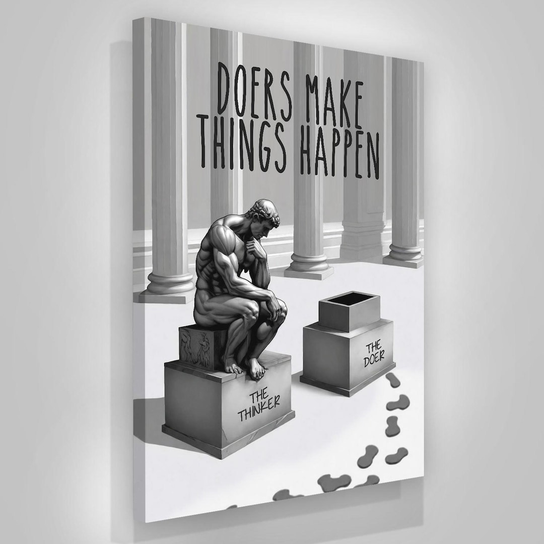 Doer Vs Thinker Sculpture Print Motivational Wall Art for Entrepreneurs ...
