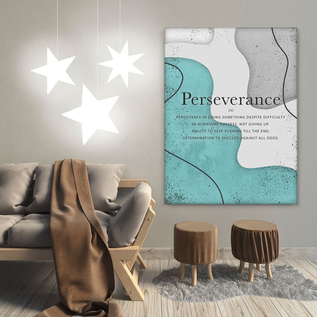 Perseverance Noun Inspirational Wall Art Canvas Print for Office Decor ...