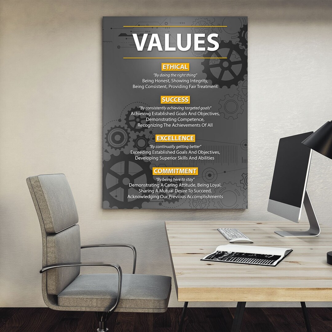 Core Values Wall Art Company Modern Office Decor Canvas Print Core Values Wall Art Company Modern Office Decor Canvas Print