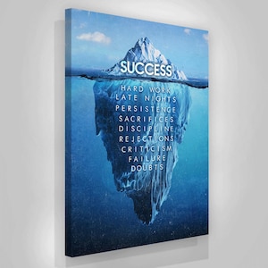 Iceberg Success Wall Art - Motivational Canvas Print for Entrepreneurs Inspirational Quote Decor