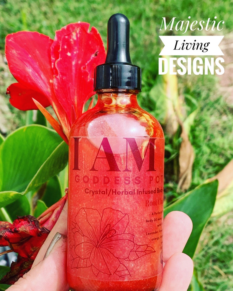 Crystal infused body oil herbal infused body oil gifts for Etsy