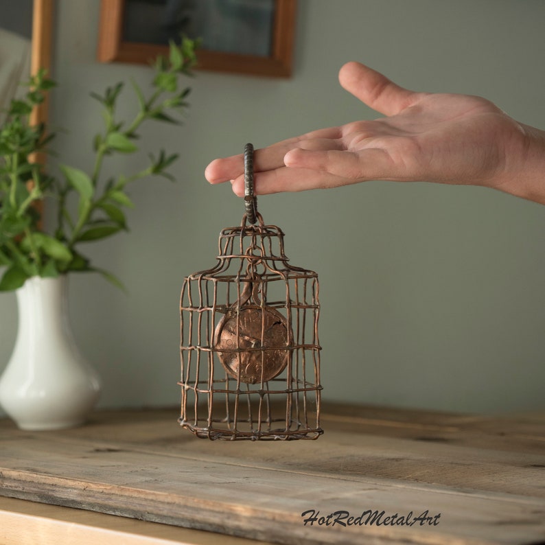 Small Bird Cage Decor With Old Pocket Watch Etsy