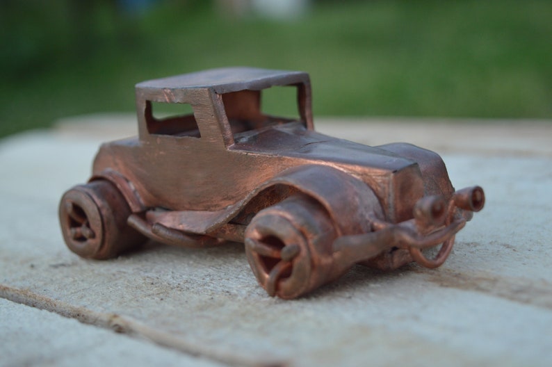 Retro automobile. Handmade car model. Recycled metal sculpture | Etsy