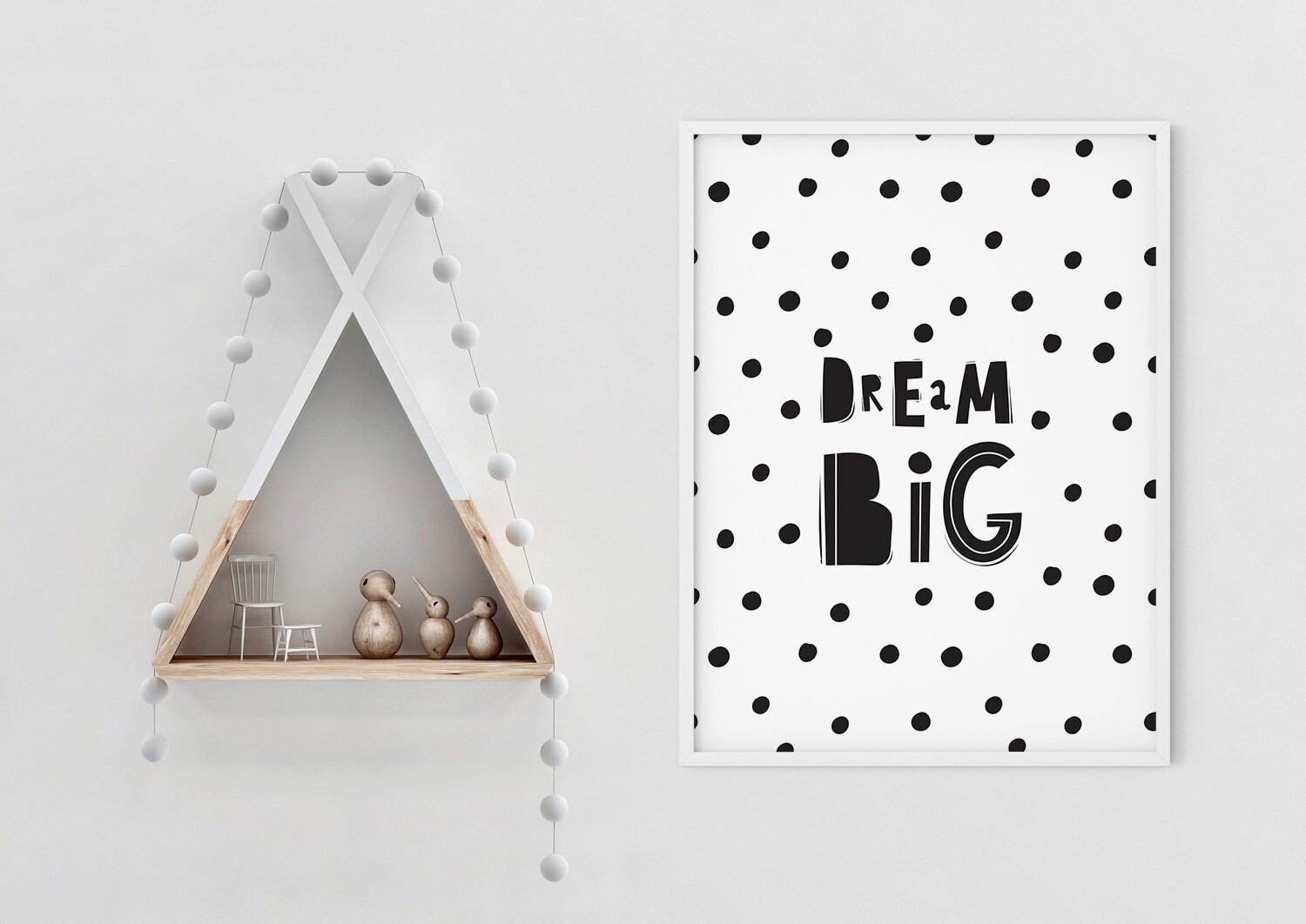 Dream Big Nursery Prints Scandi Wall Art Monochrome Etsy UK