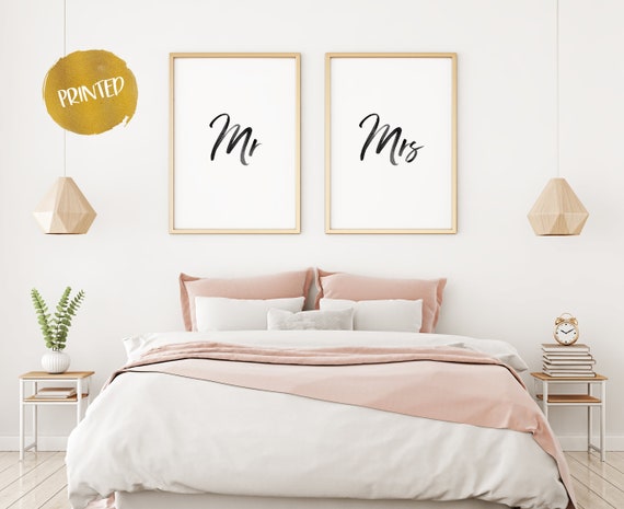 Mr Mrs Bedroom Print Bedroom Print Set Typography Art Quote Print Wall Art Wedding Gift