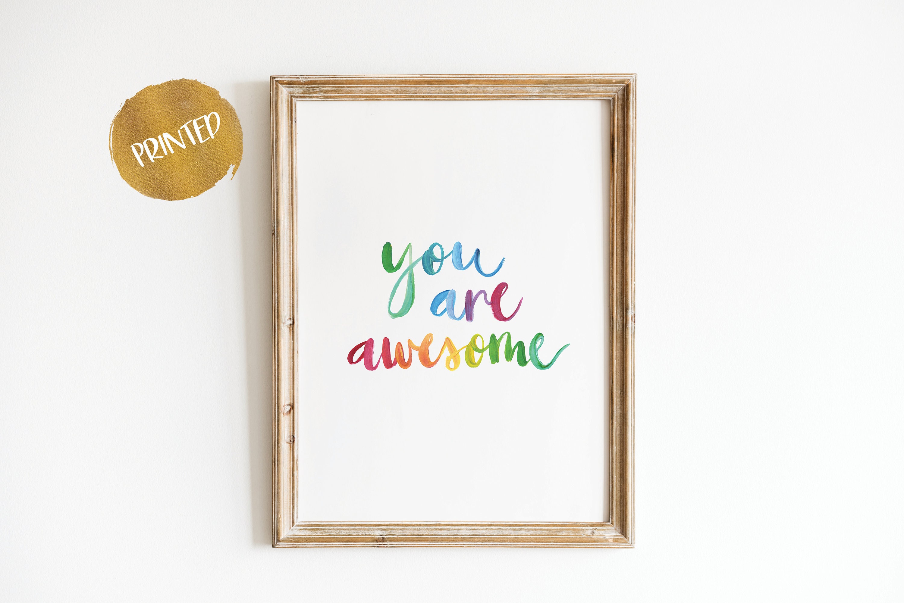 You Are Awesome Rainbow Wall Art Nursery Decor Inspiring Etsy UK