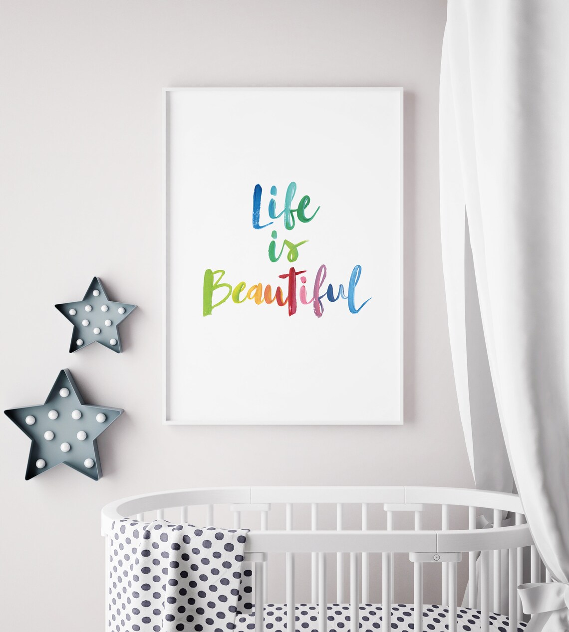 Life is Beautiful Printable Wall Art Nursery Decor Etsy UK