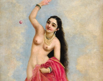 Pintura india - Tilottama de Raja Ravi Varma - Reimpresión de lienzo - Rollo de lienzo (sin marco)