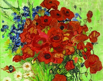 Vincent Van Gogh Red Poppies and Daisies 1890 Vintage Print