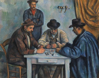 Paul Cézanne painting - The Card Players Painting - Canvas Rolled Digital Artwork