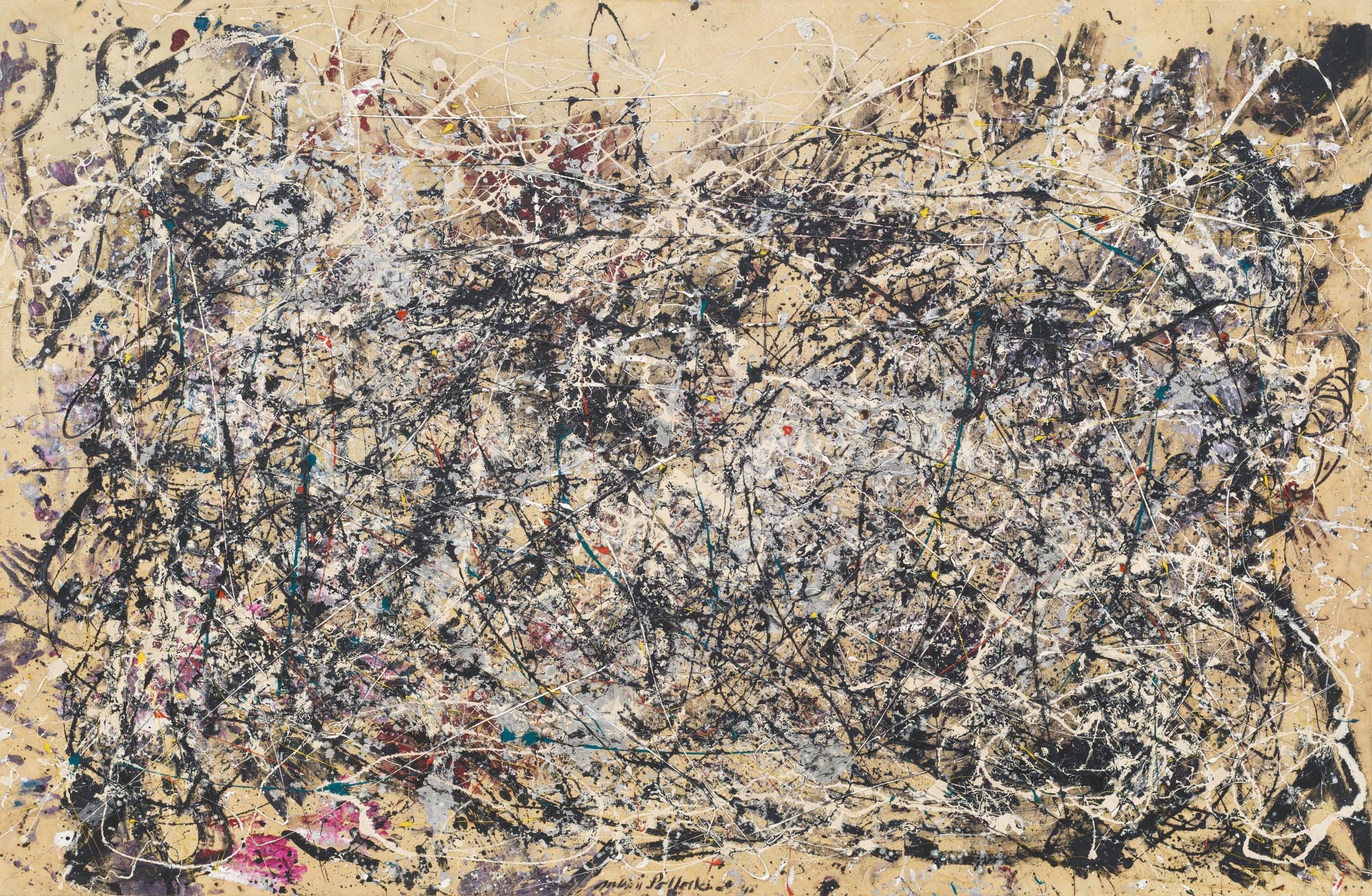 Número 1A, 1948 por Jackson Pollock Famous Canvas Rolled Painting (Arte abstracto)