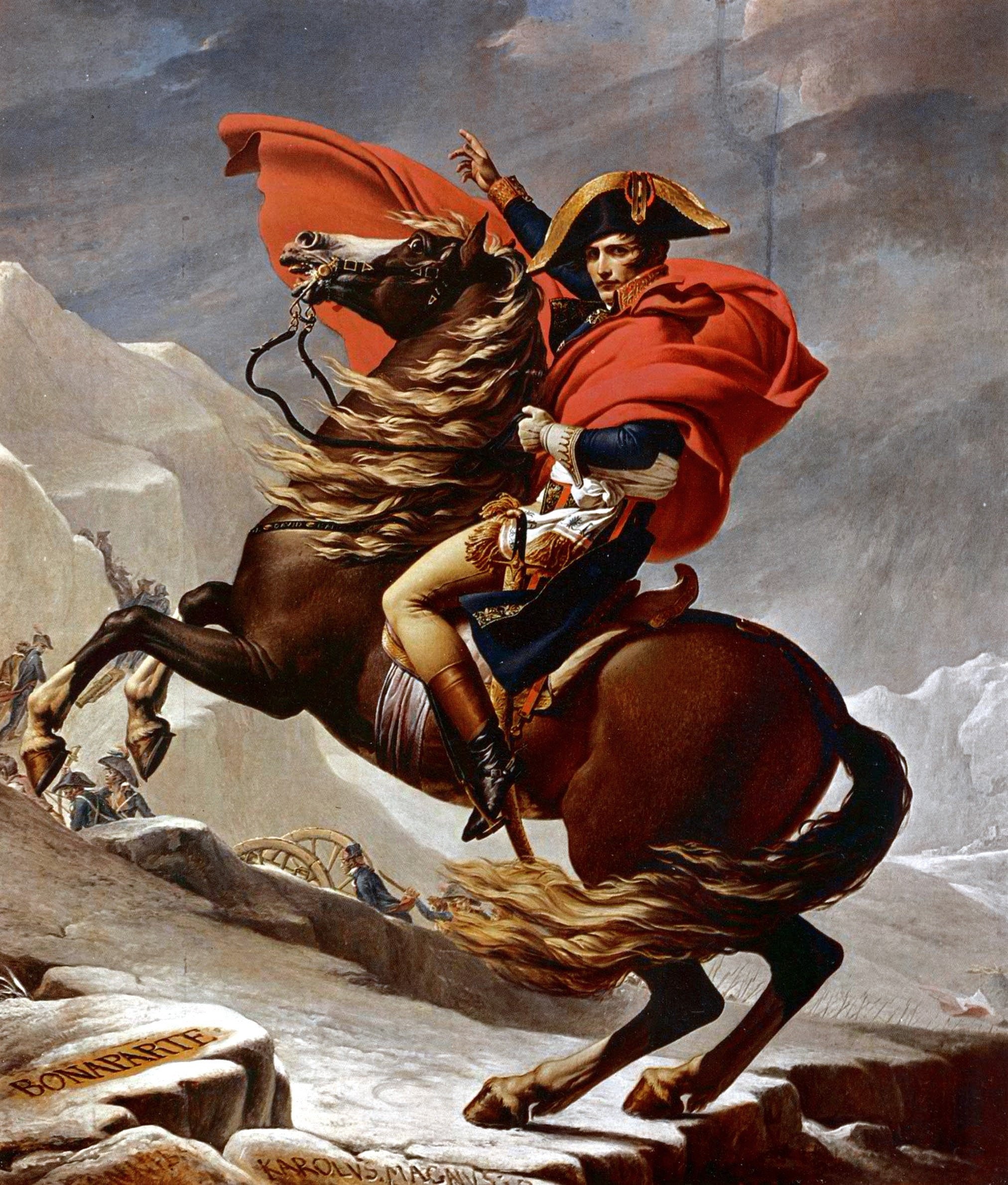 De Luze Napoleon　 The Black Prince 2本セット Napoleon Crossing the Alps (1801) - Jacques-louis David - Rolled