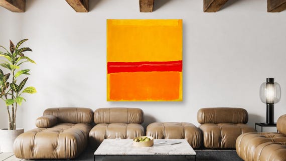マーク・ロスコの絵画 - オレンジと黄色の抽象画 - 額装なしロール