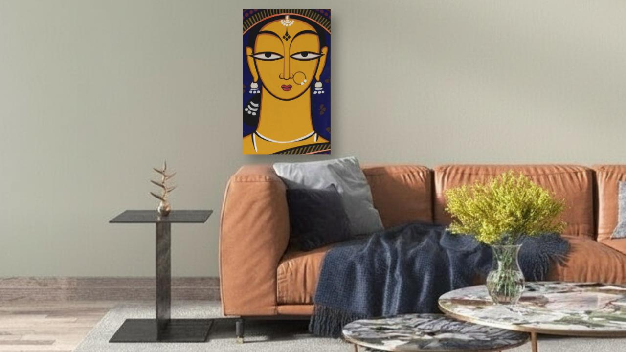 Handmaiden - Indian Art by Jamini Roy - Canvas Reprint - Canvas