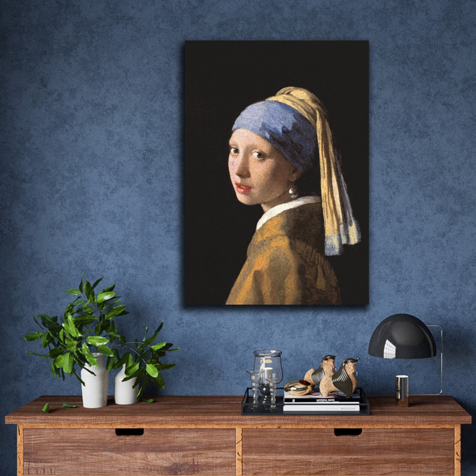 Girl with a Pearl Earring Painting By Johannes Vermeer Etsy
