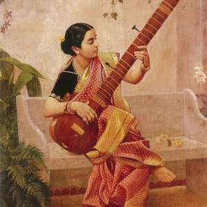 Raja Ravi Varma - Kadambari - réimpression sur toile roulée (sans cadre)