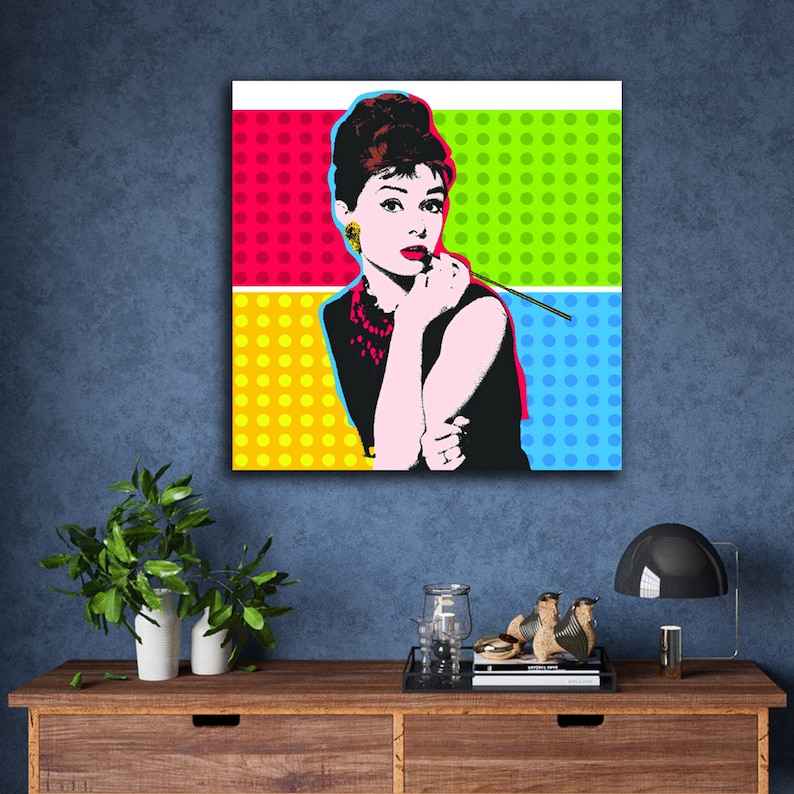 Andy Warhol Audrey Hepburn Pop Art Canvas Roll Etsy