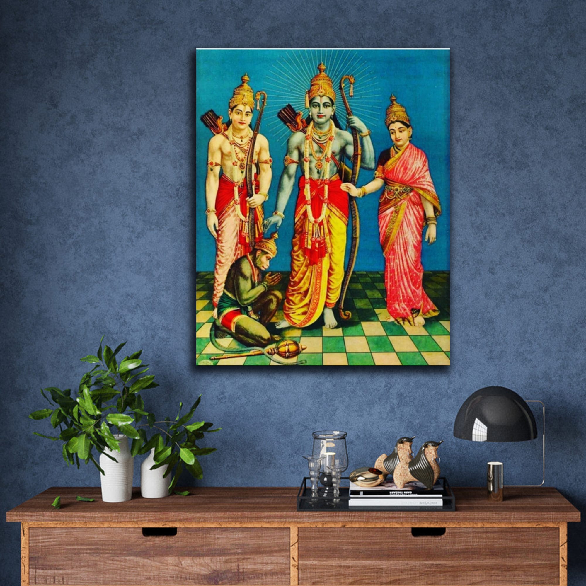 Shri Ram Lakshman Sita Devi and Hanuman by Raja Ravi Varma - Etsy