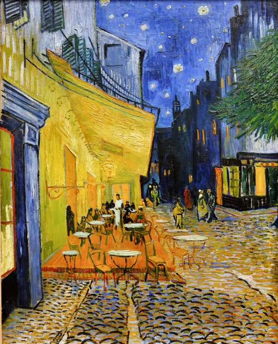 Van Gogh - Café Terrace at Night Poster - Café in city 