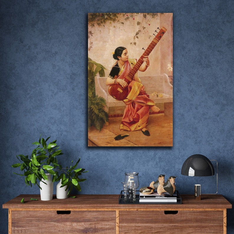 Raja Ravi Varma Kadambari Reimpresión de lienzos laminados