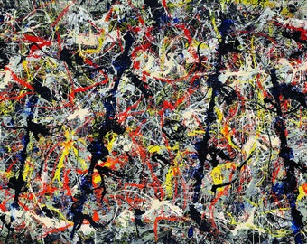 Blue Poles (Number 11) by Jackson Pollock - Abstract Art Canvas Reprint - Unframed Rolled Canvas Reprint