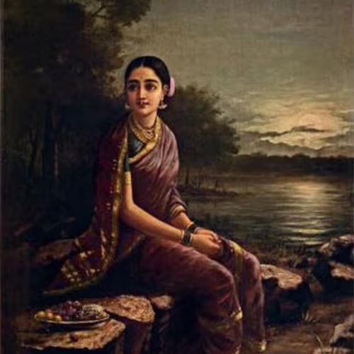 Raja Ravi Varma - Radha au clair de lune - Impressions sur toile sans cadre
