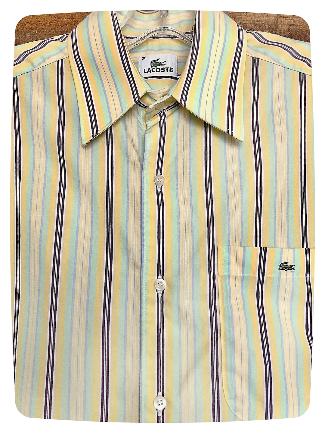 Vintage Retro 90s Mod LACOSTE Shirt, Groovy Mens Fashion, Button Up, Yellow Green Blue Stripe, Alligator Slim Fit, Made in France - Etsy Vintage Retro 90s Mod LACOSTE Shirt, Groovy Mens Fashion, Button Up, Yellow Green Blue Stripe, Alligator Slim Fit, Made in France - Etsy