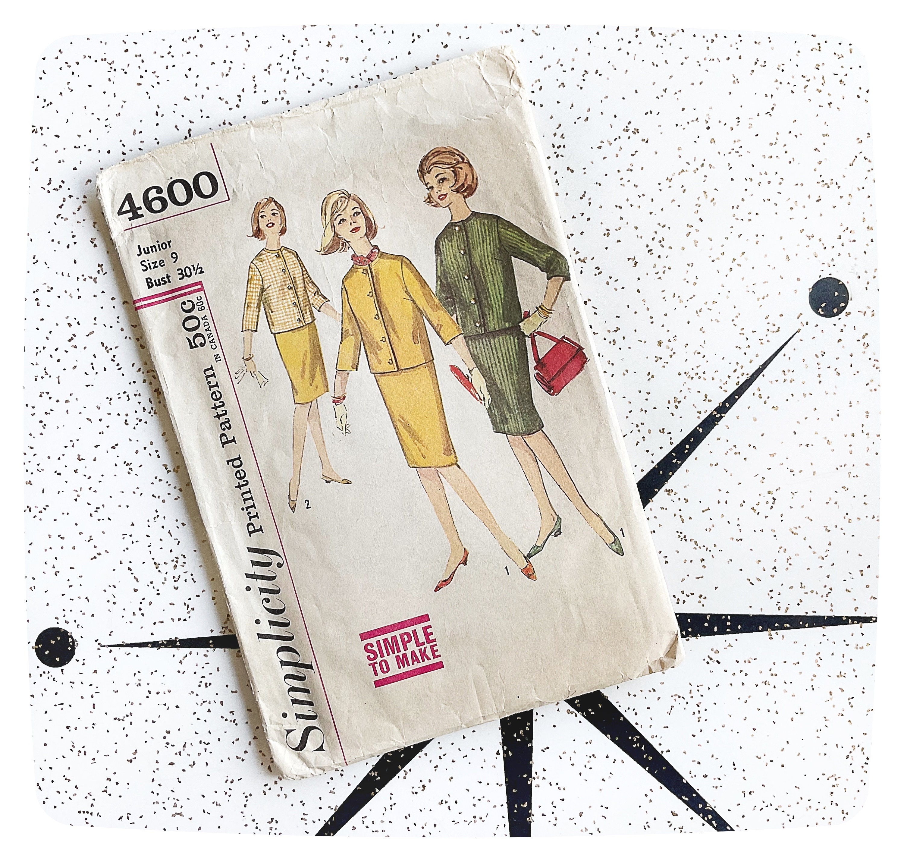 Vintage 1962 Pattern Simplicity 4600 Simple to Make Skirt 
