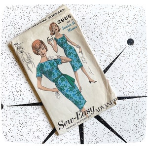 Vintage 1960’s Sewing Pattern, Advance 2955 Skirt Jacket Suit Size 10, Bust 31, Misses’ Quick ‘N Easy One Yard Line, Mid Century