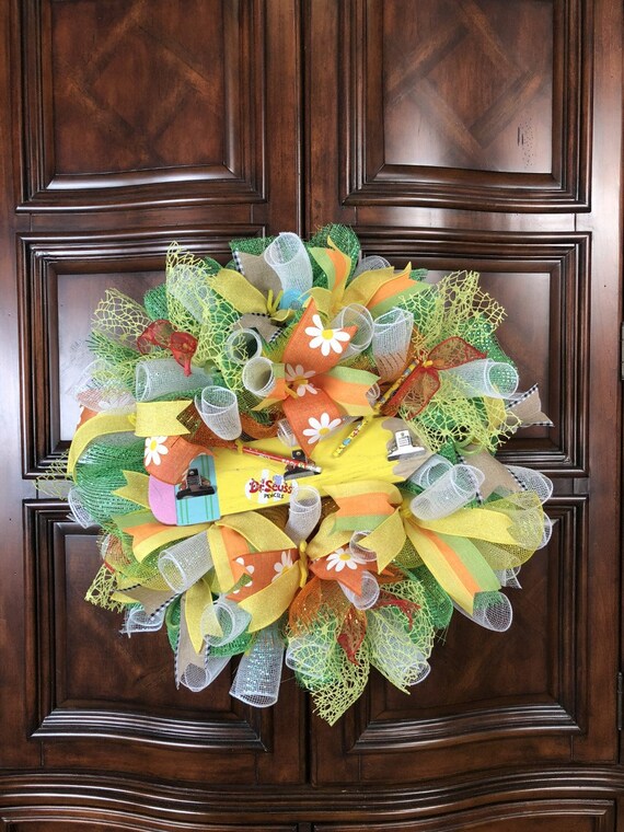 Teachers Thank You Gift Class Room Door Wreath Teachers Door Etsy