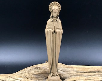 SMALL VTG Resin Hard Plastic Virgin Mary Madonna Statue Figurine, 5" High, Small Madonna Figurine
